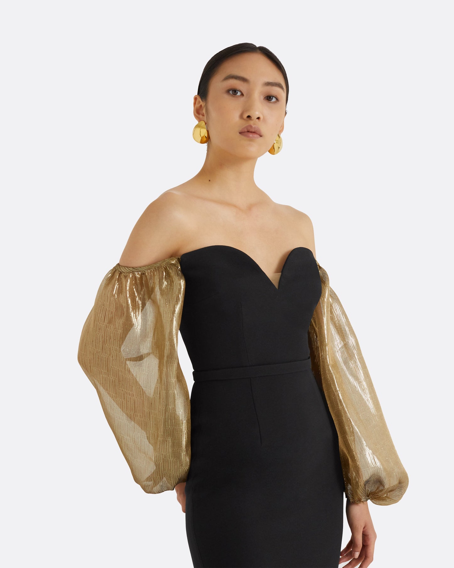 Auriel Black & Gold Long Dress