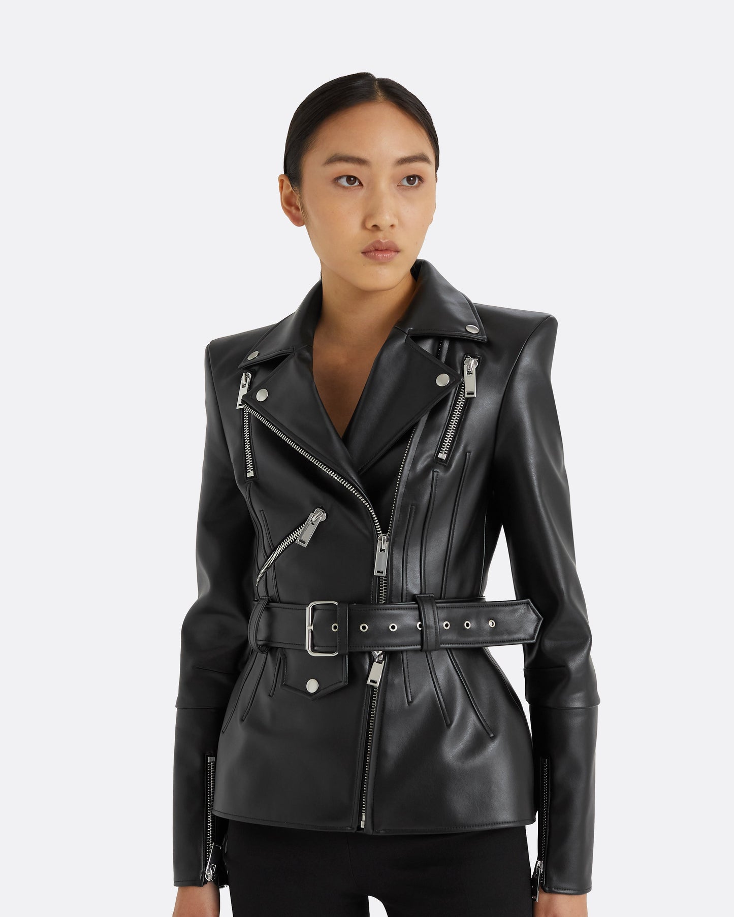 Euphemie Black Vegan Leather Jacket