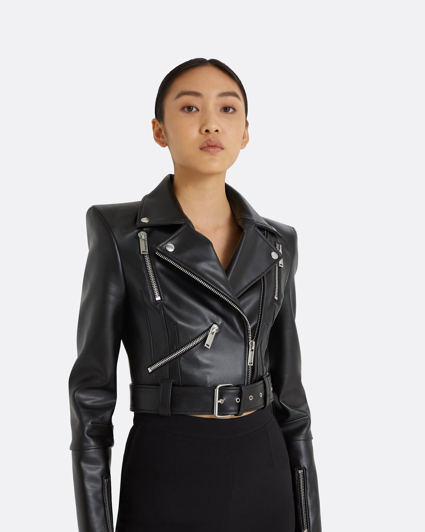 Euphemie Black Vegan Leather Jacket
