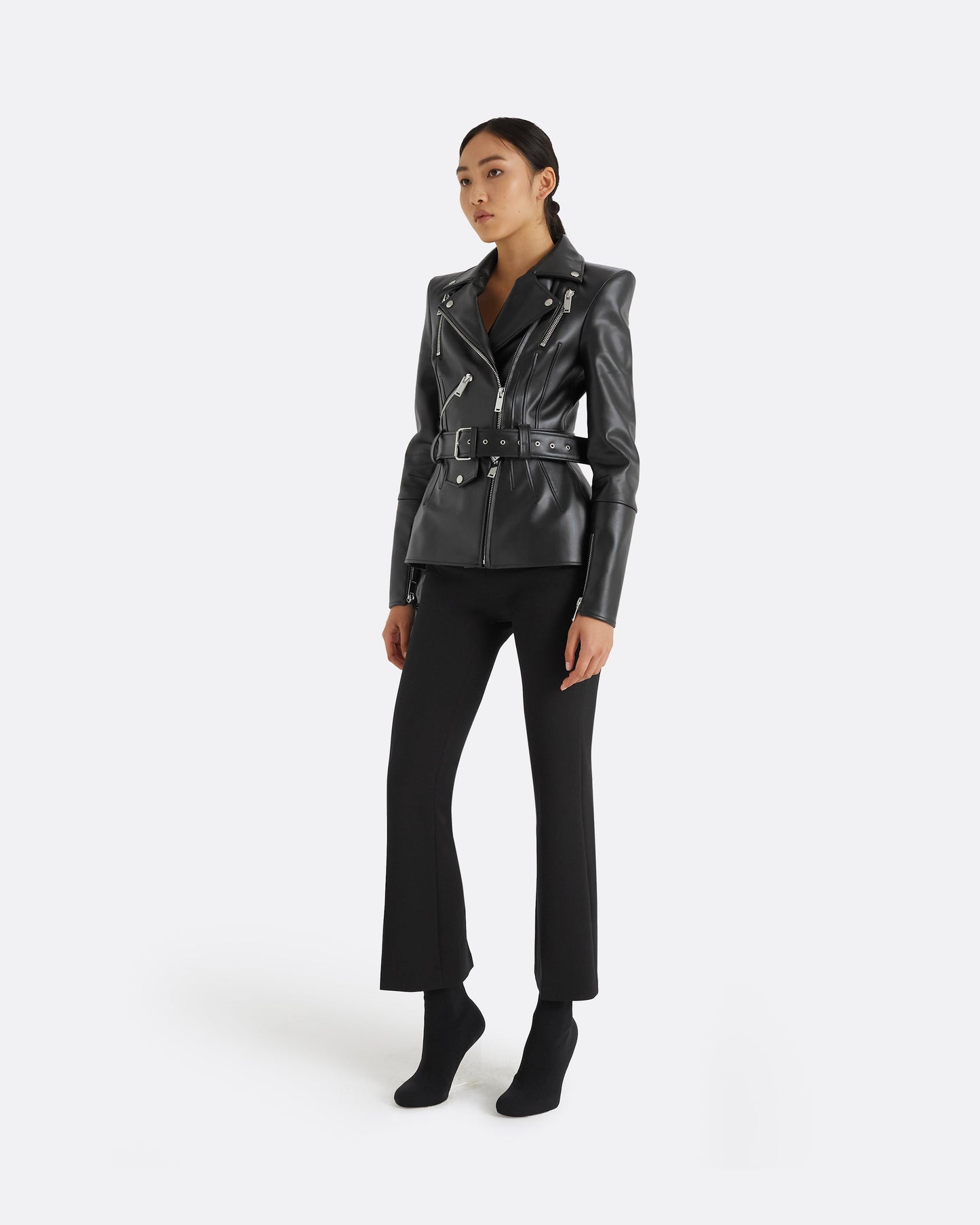 Euphemie Black Vegan Leather Jacket