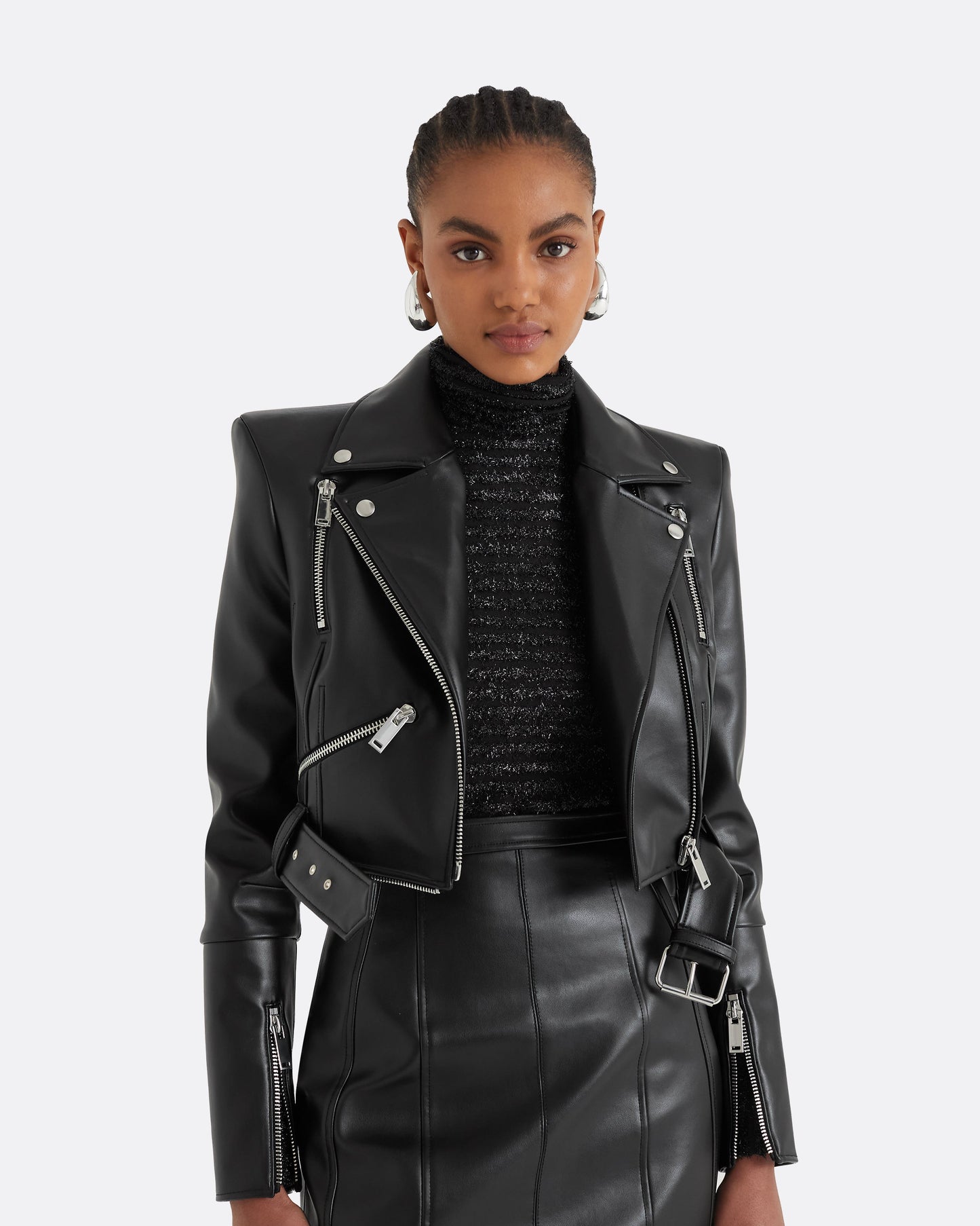 Euphemie Black Vegan Leather Jacket
