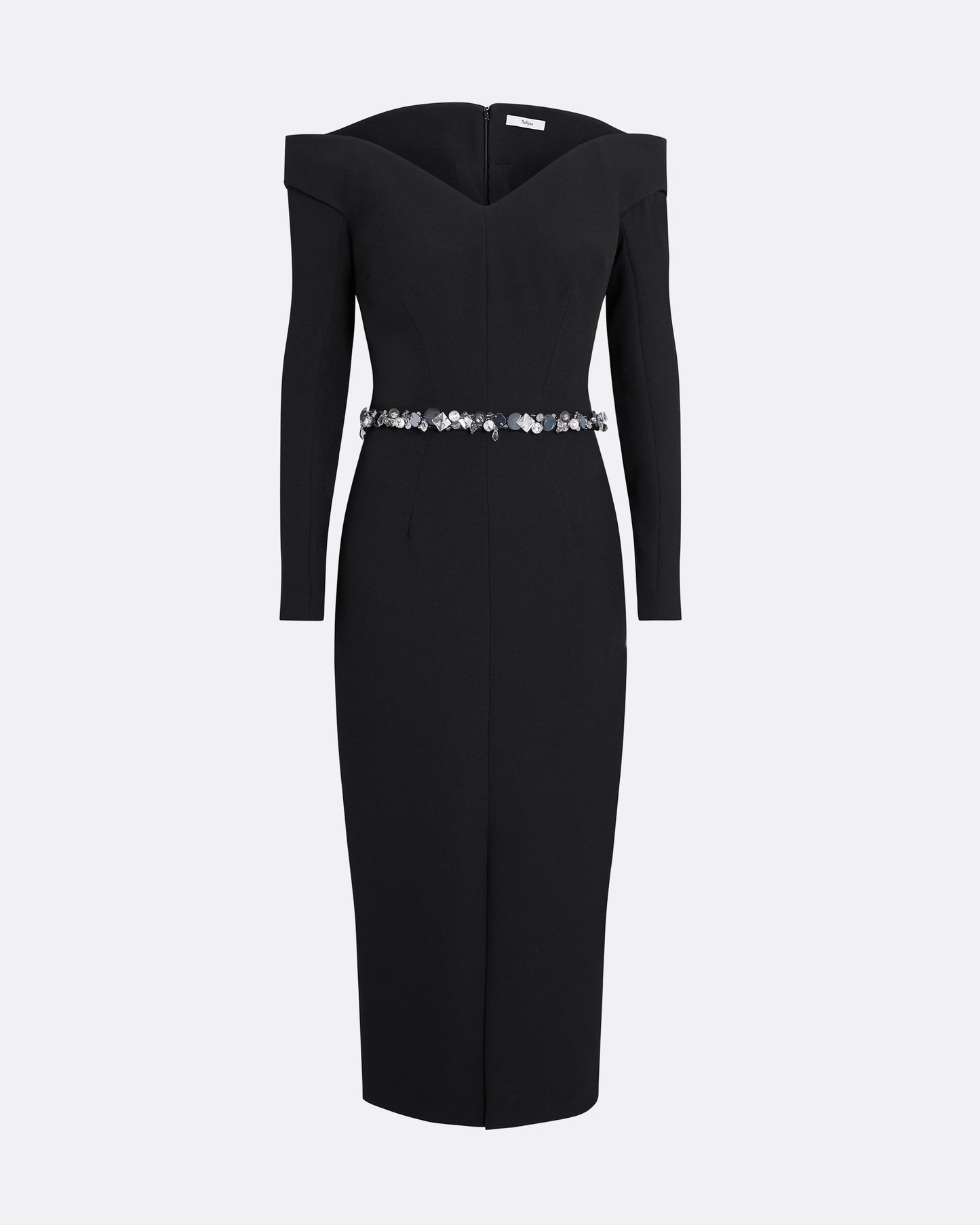 Asuman Black Midi Dress With Embroidered Belt