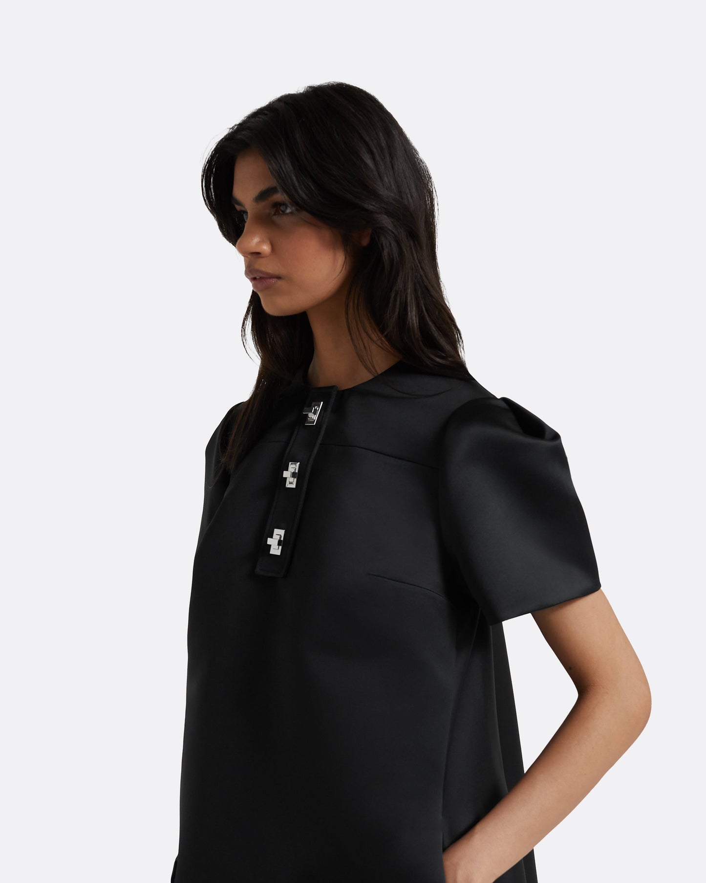 Damla Black Short Dress