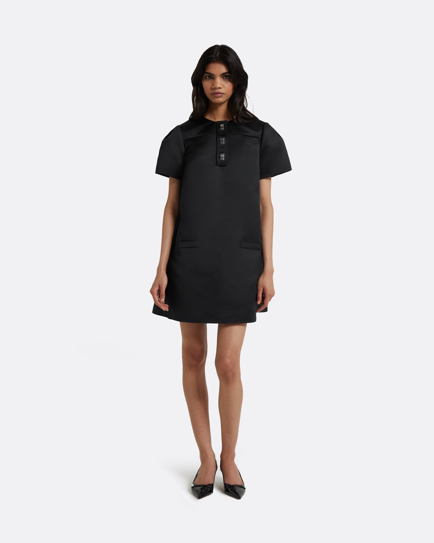 Damla Black Short Dress