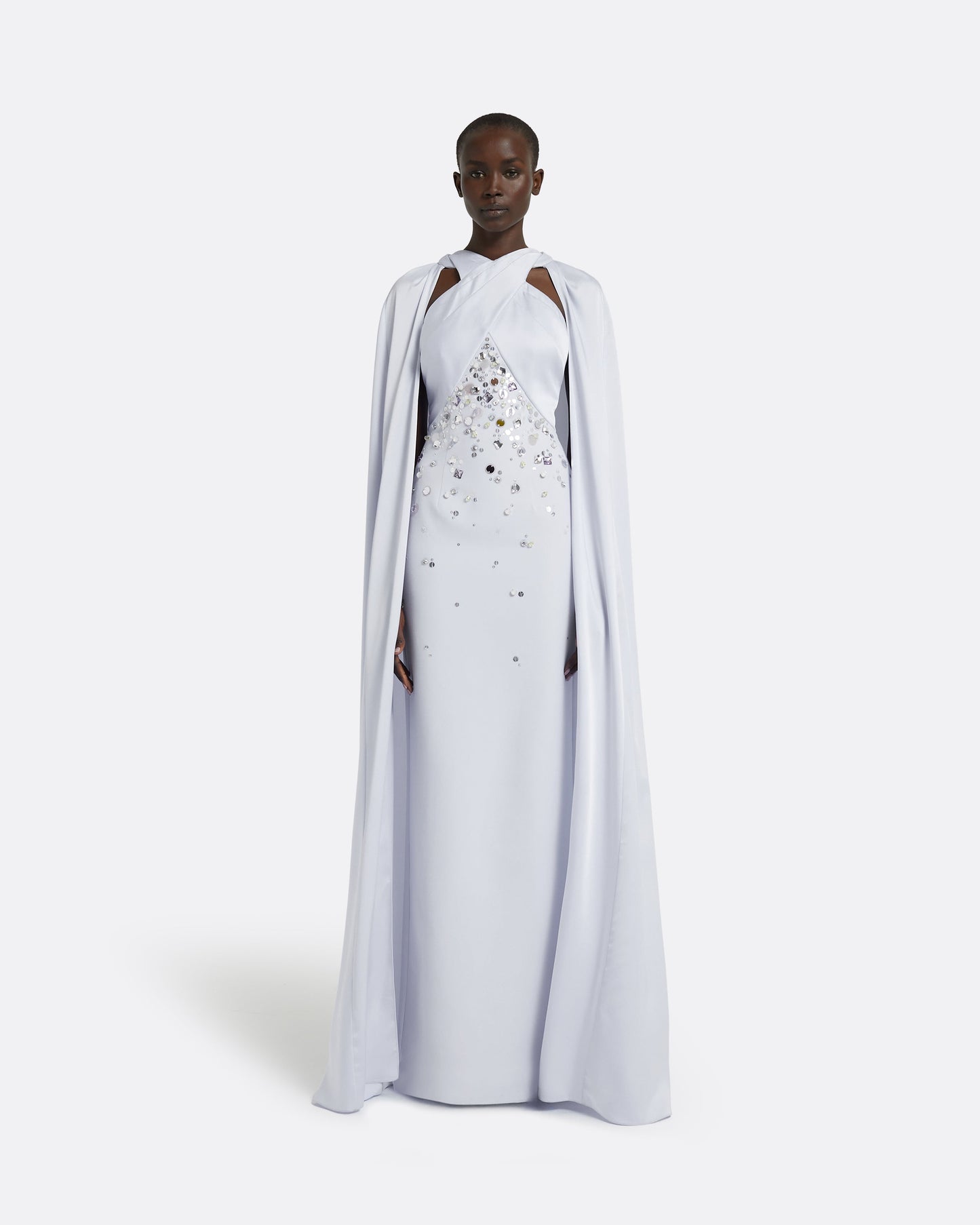 Ayse Silk Blue Long Dress