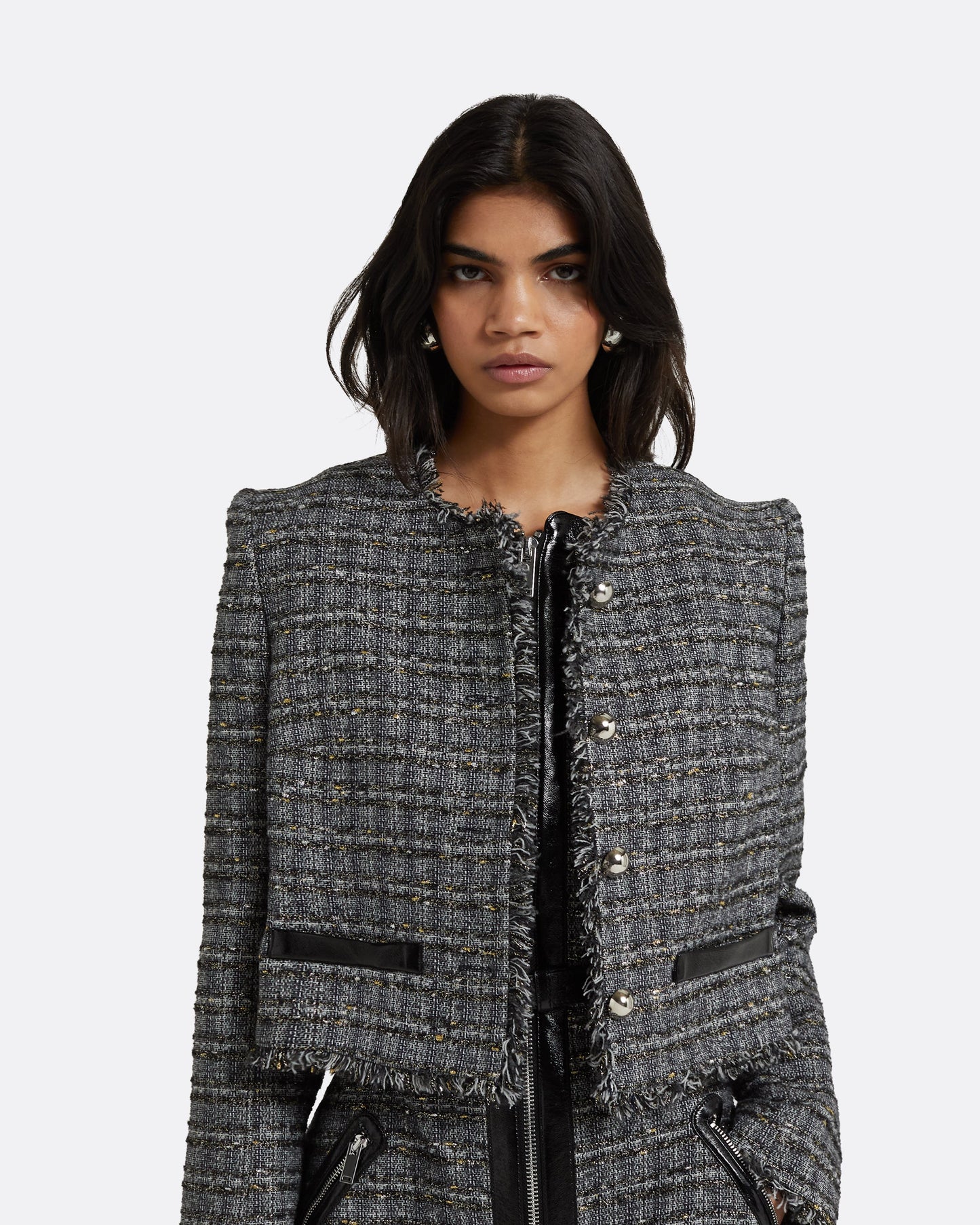 Amelia Metallic Greyscale Jacket