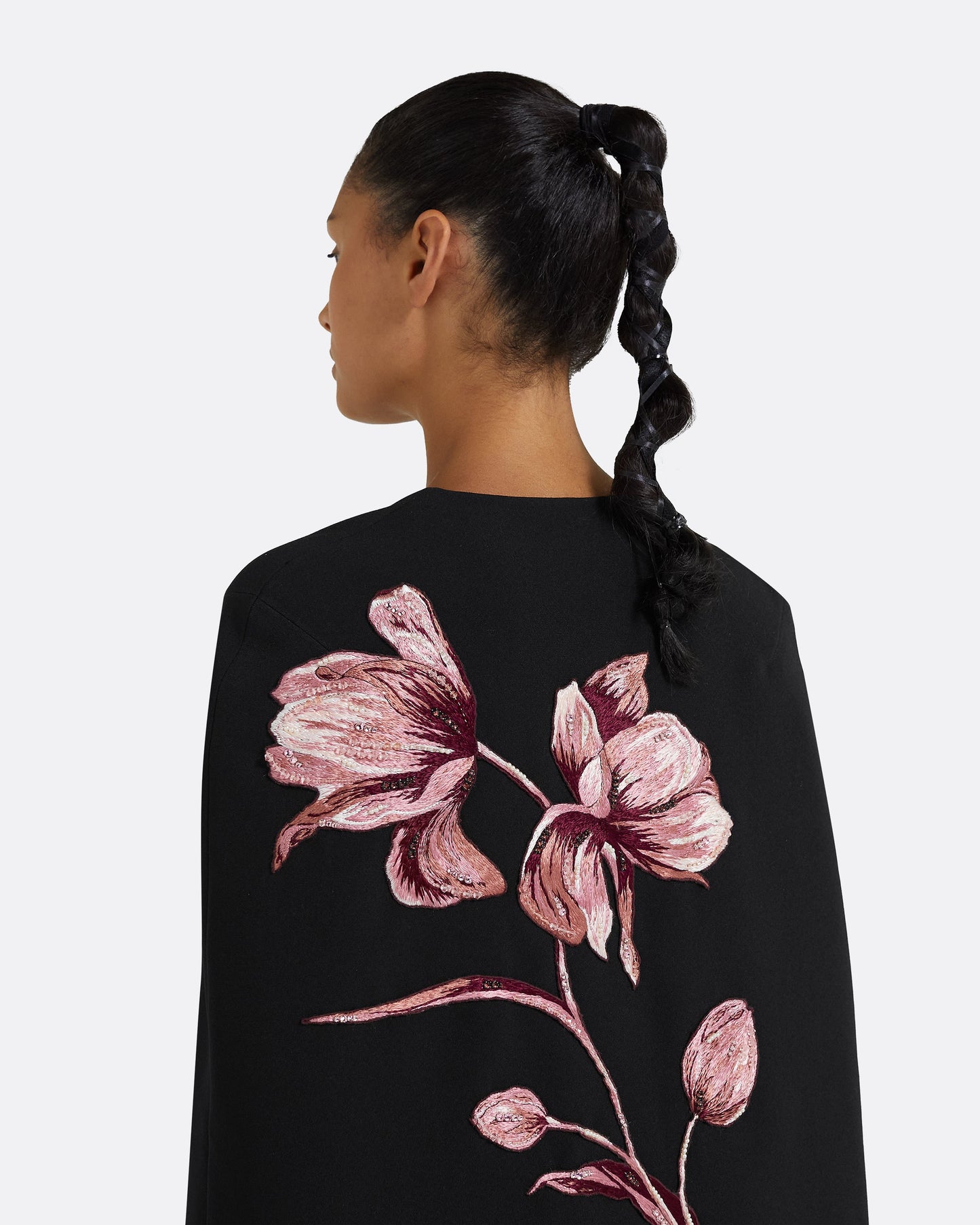 Camila Black Embroidered Coat
