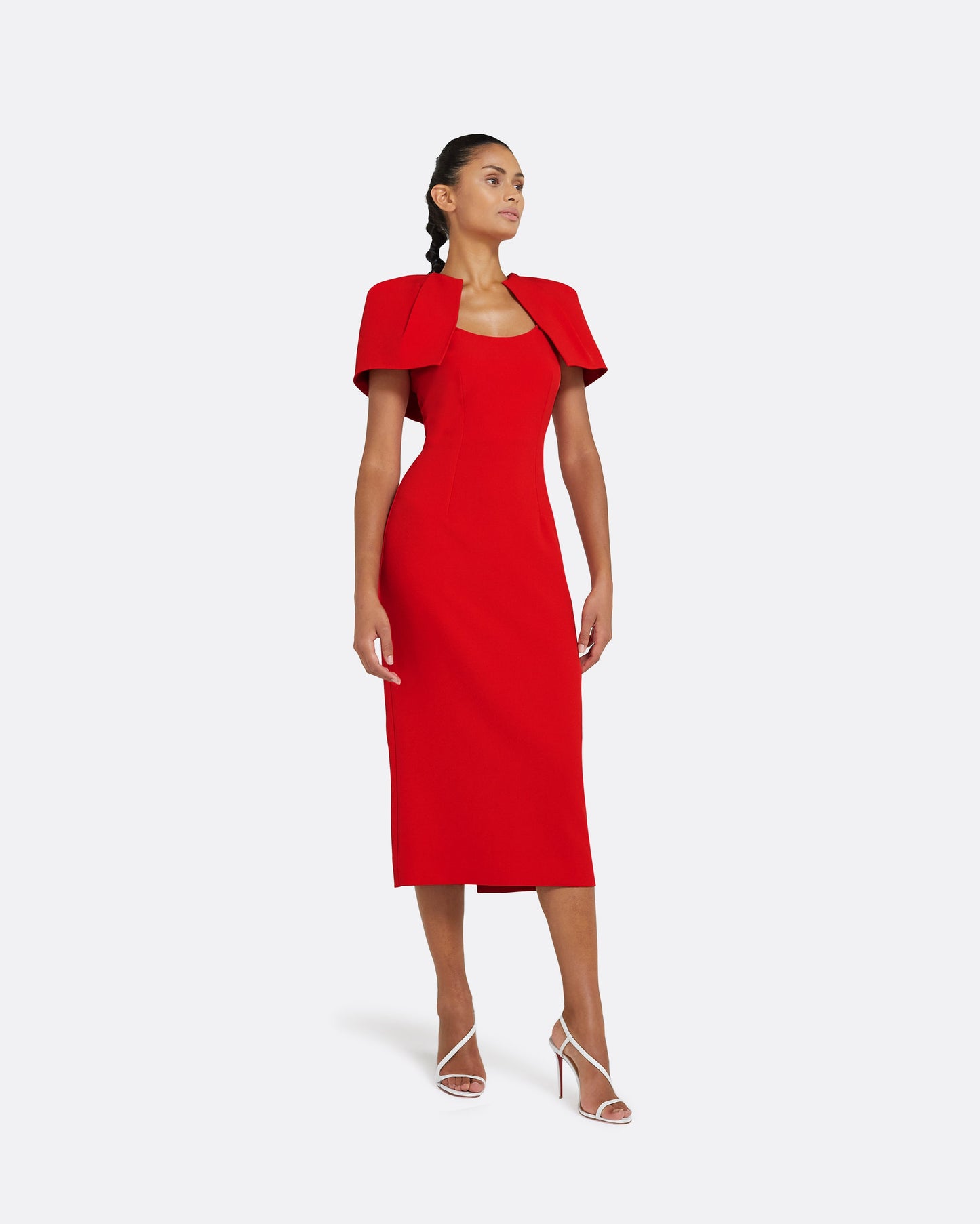 Blossom Cherry Red Midi Dress