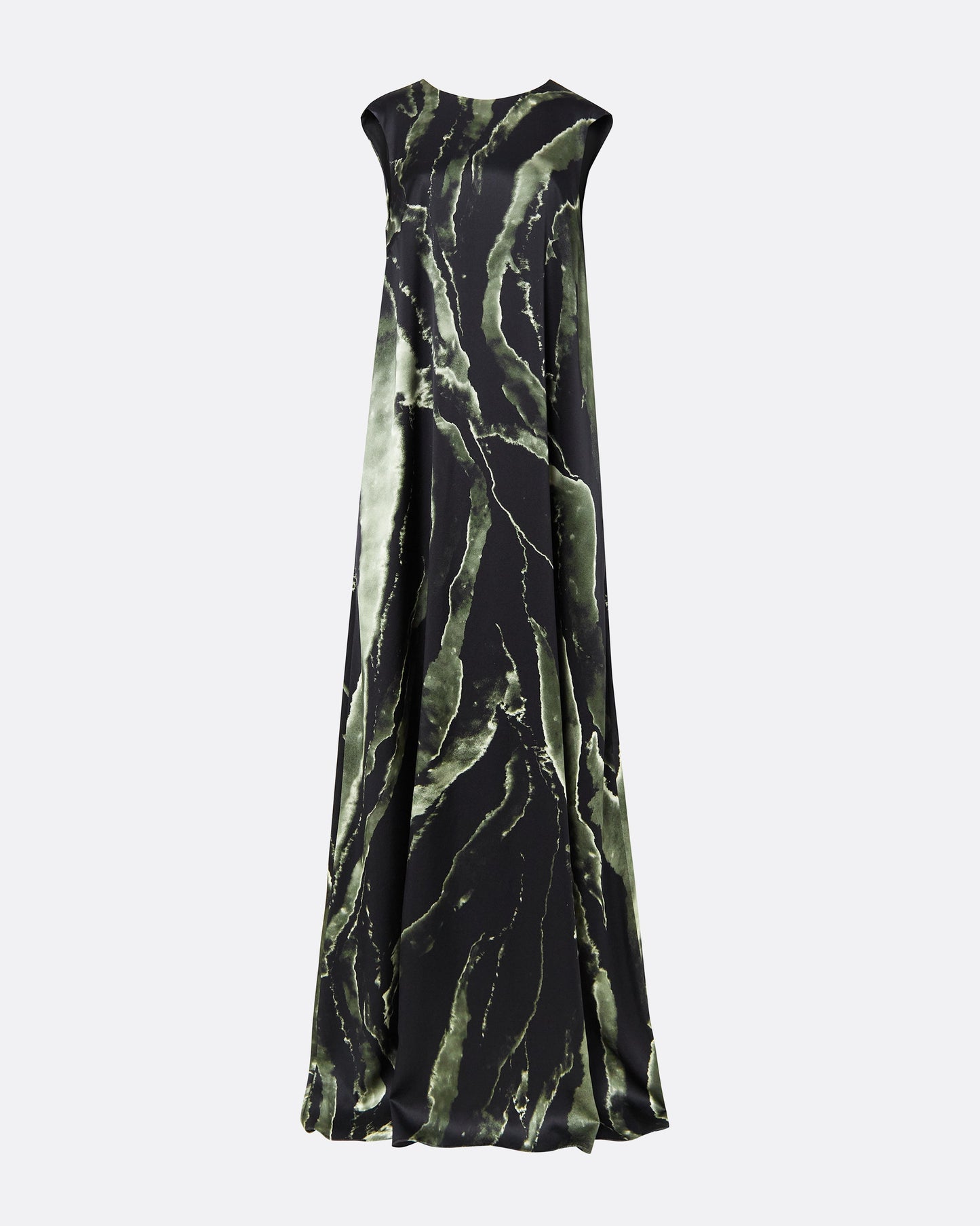 Carrara Black Marble Print Long Dress