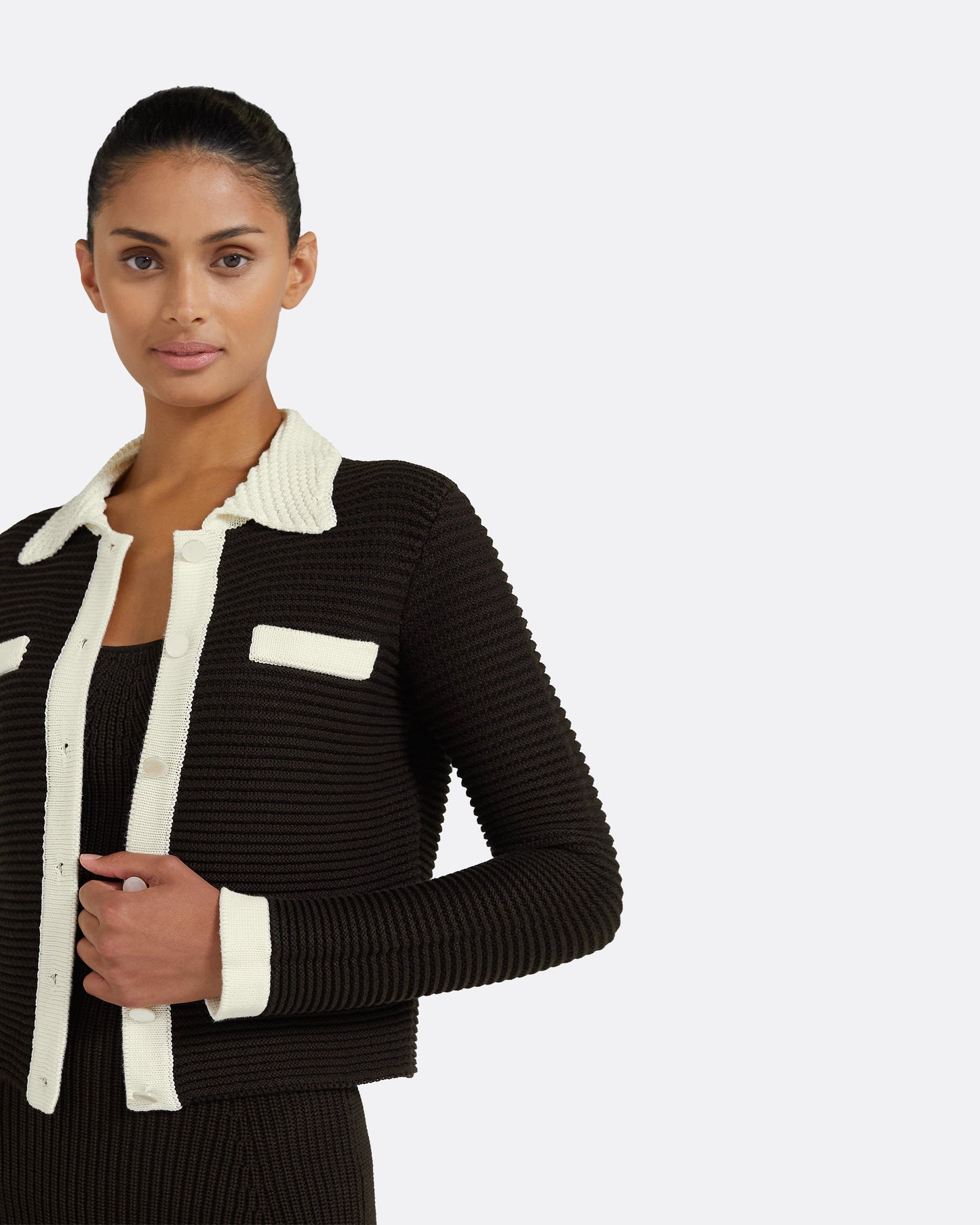 Artemis Dark Mocha & Ivory Crochet Jacket