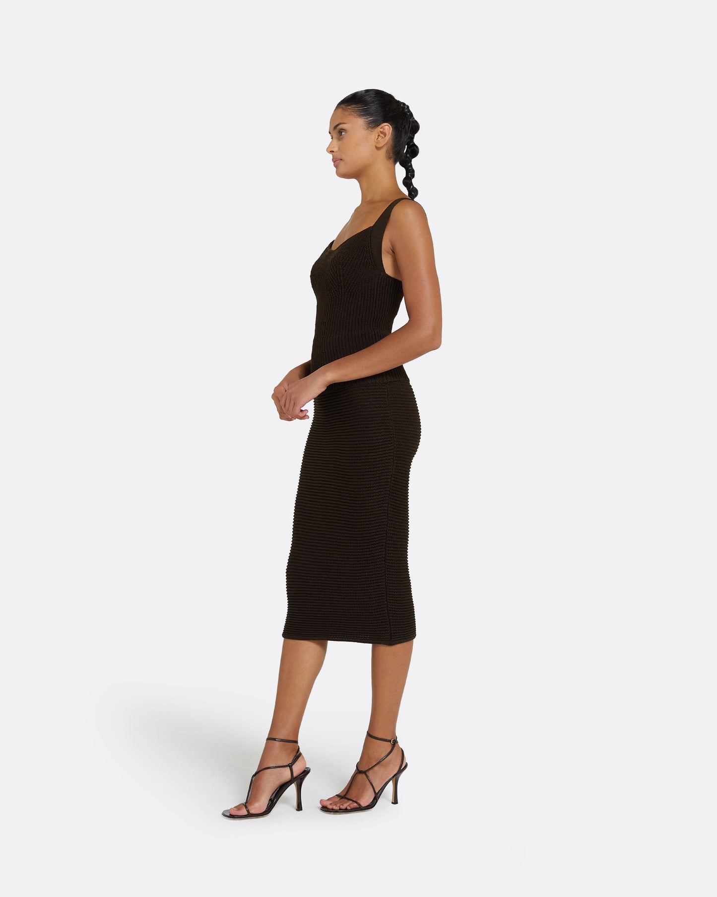 Amal Dark Mocha Crochet Top