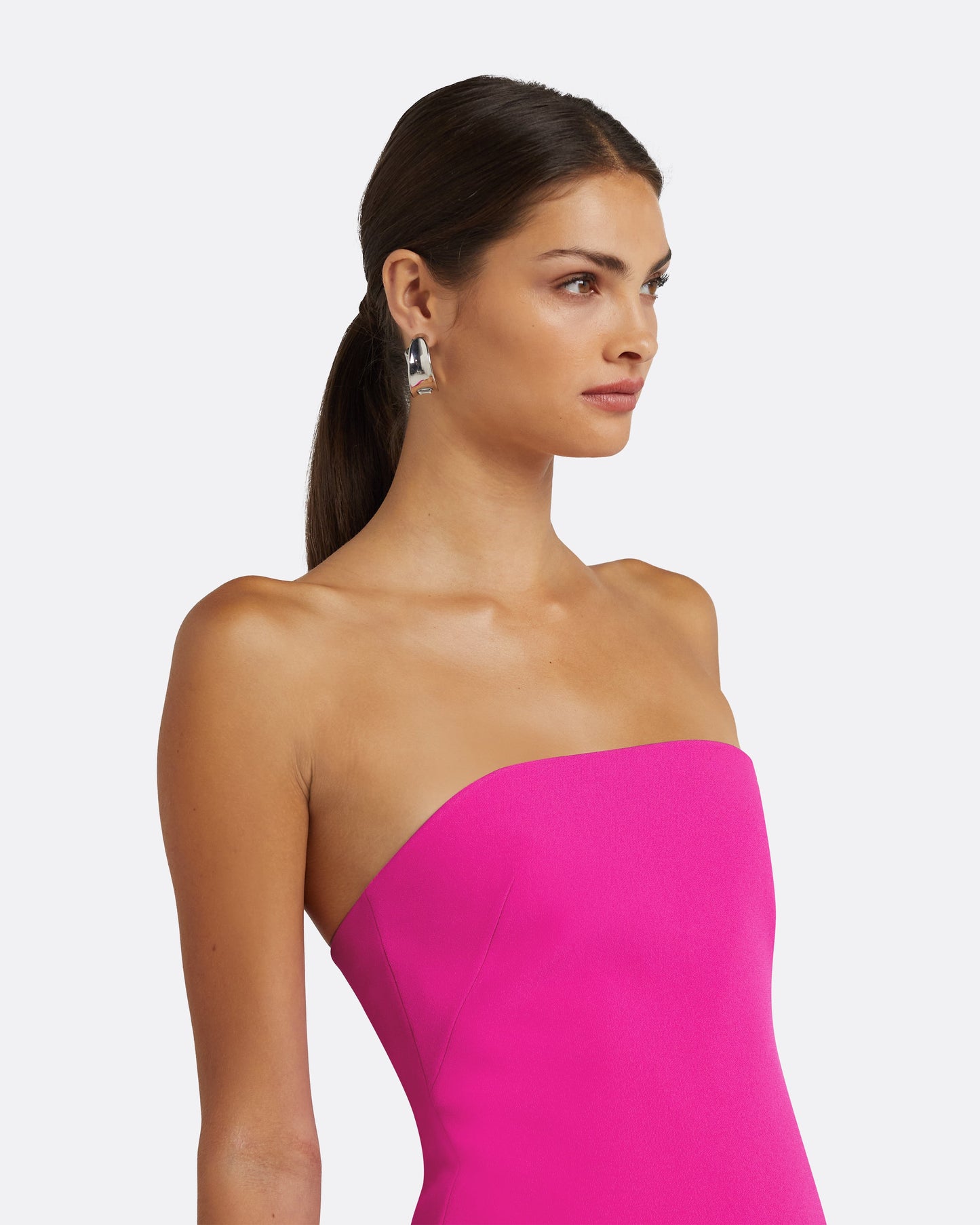 Rowan Wild Strawberry Feather-Trimmed Short Dress