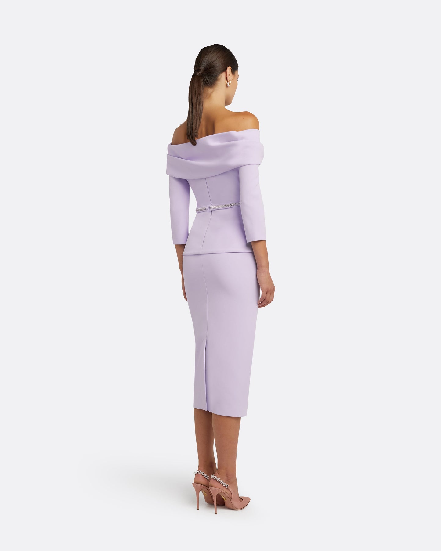 Tinsley Verbena Midi Dress With Embroidered Belt
