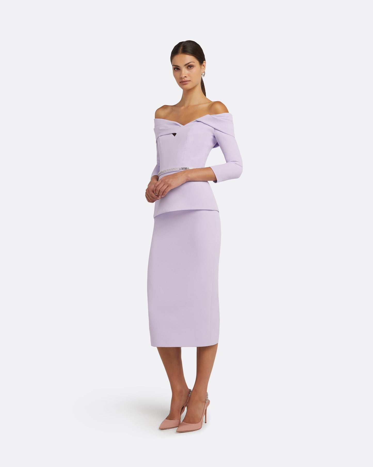 Tinsley Verbena Midi Dress With Embroidered Belt