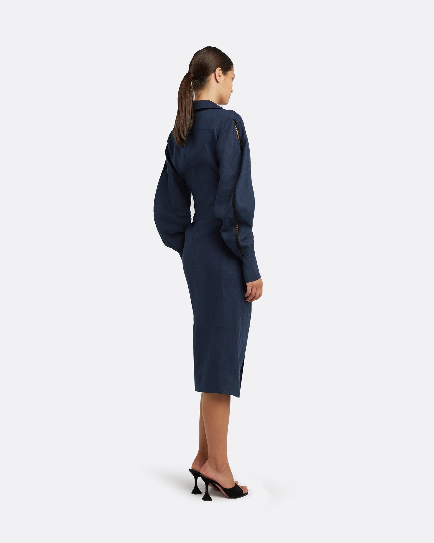 Oriana Navy Midi Dress