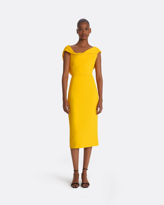 Koral Sunshine Yellow Midi Dress