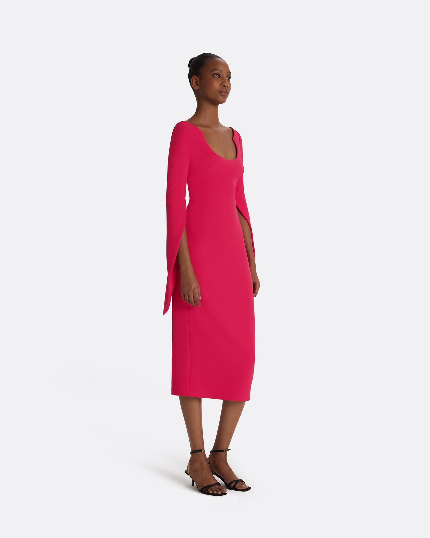 Evera Raspberry Midi Dress