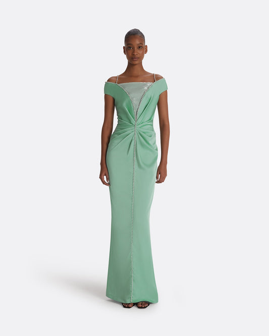 Keegan Sea Foam Long Dress