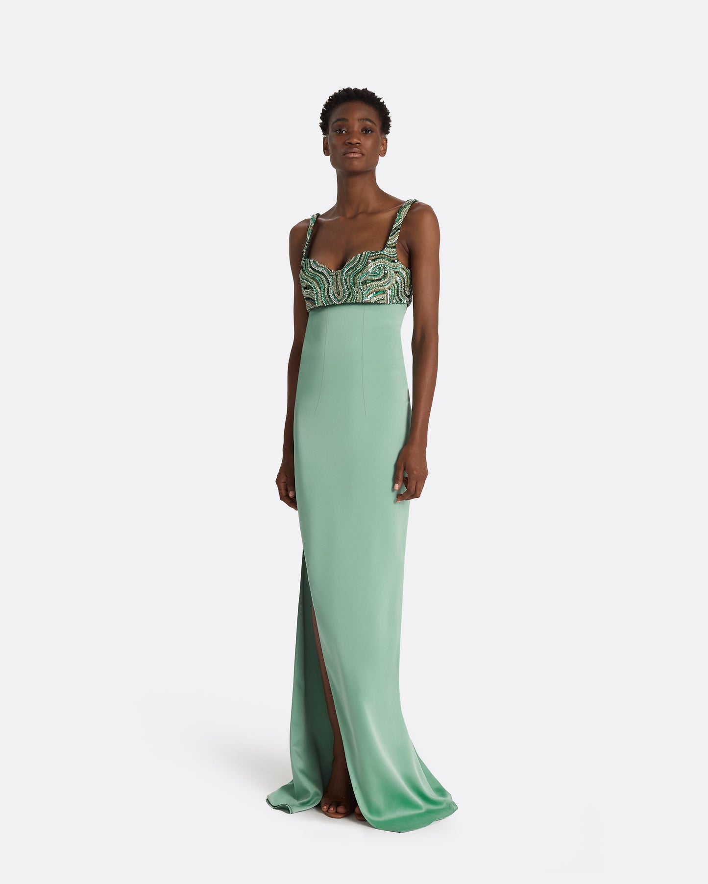 Natali Sea Foam Long Dress