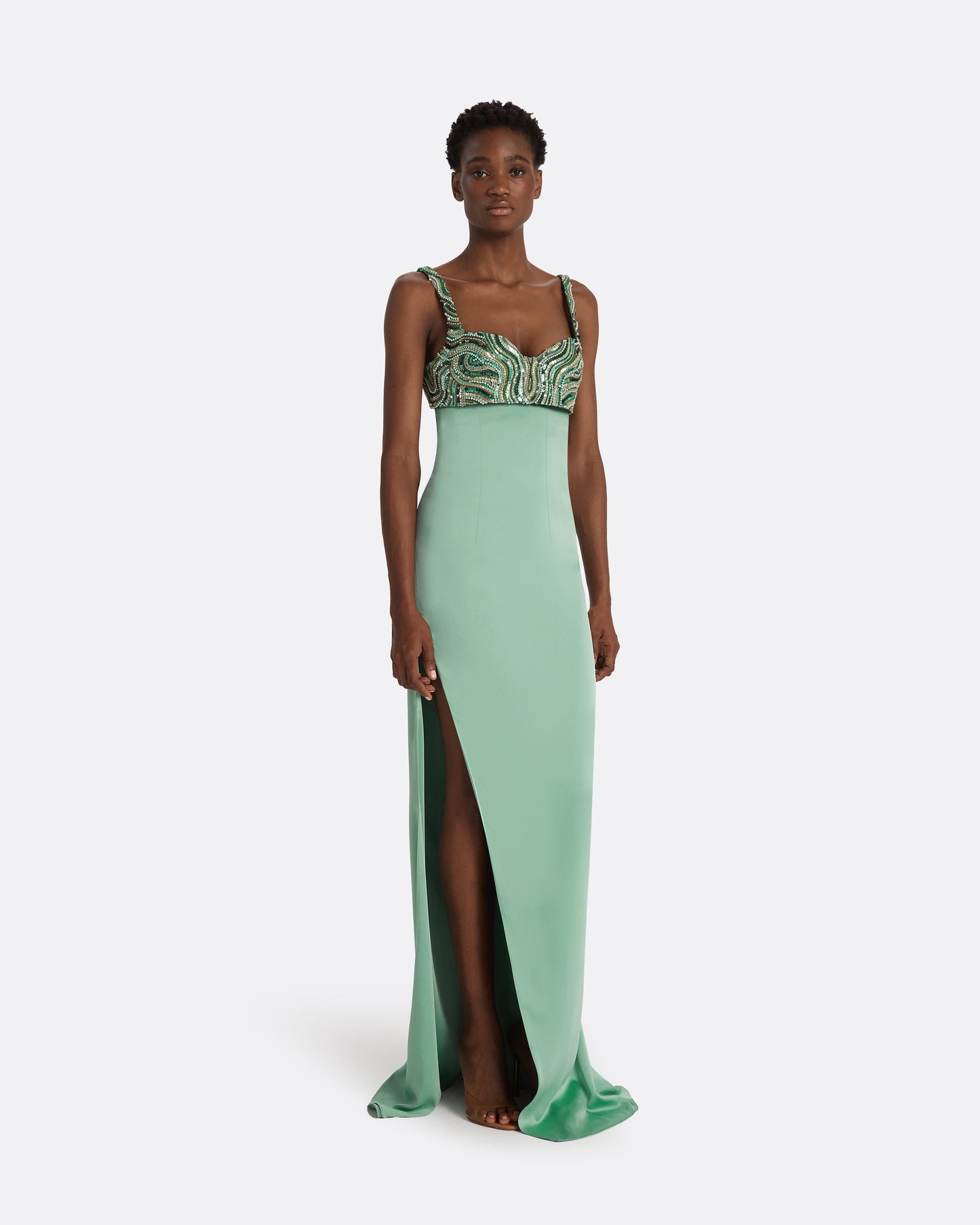 Natali Sea Foam Long Dress