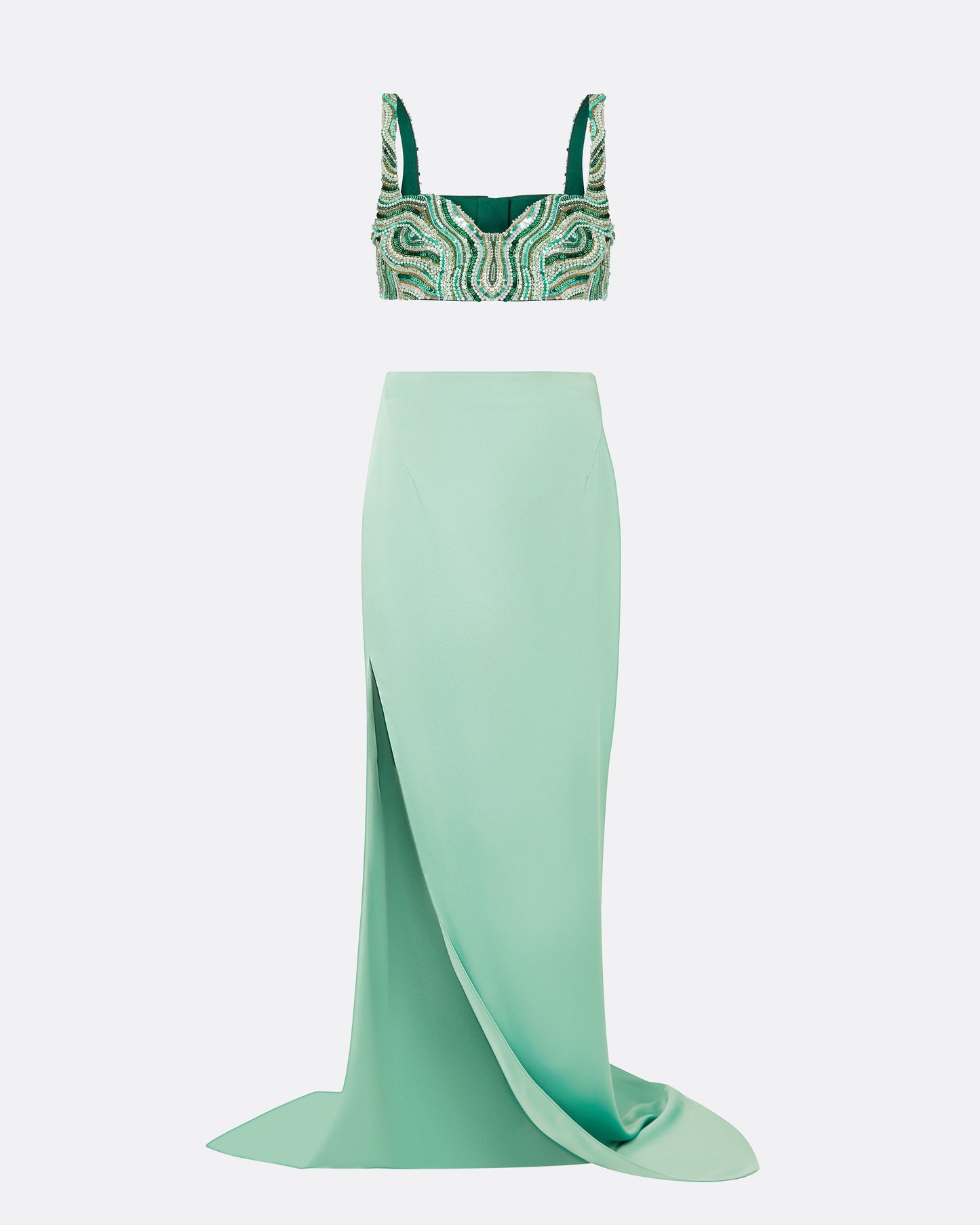 Natali Sea Foam Long Dress