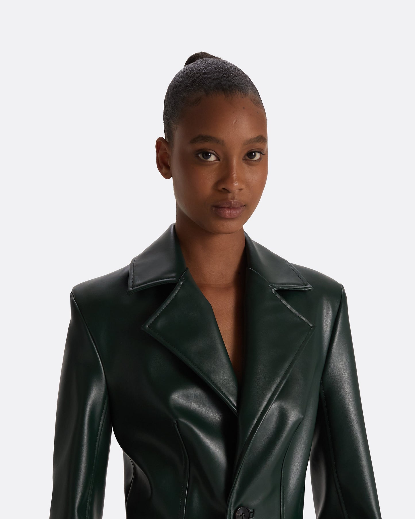 Willow Darkest Spruce Vegan Leather Coat