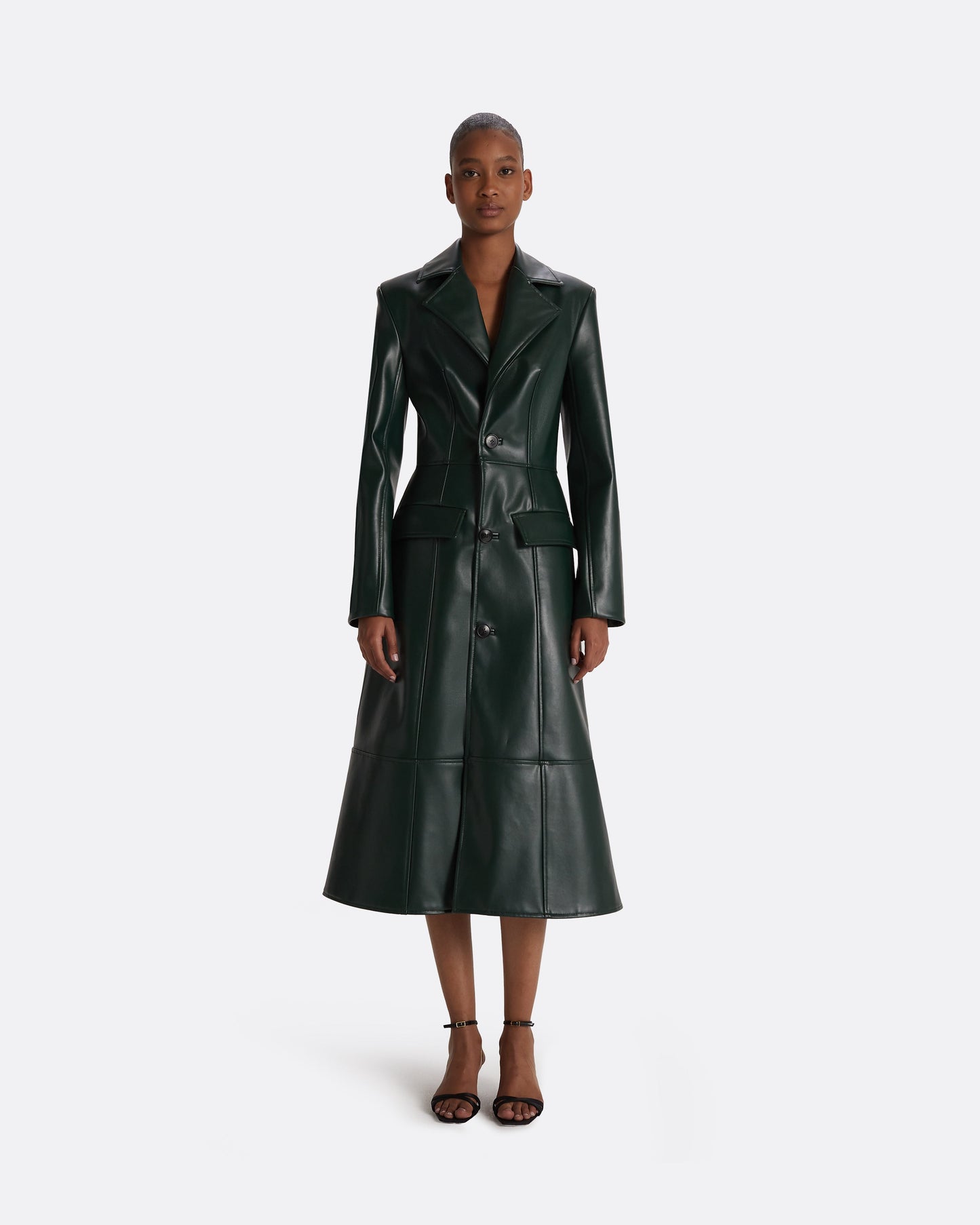 Willow Darkest Spruce Vegan Leather Coat