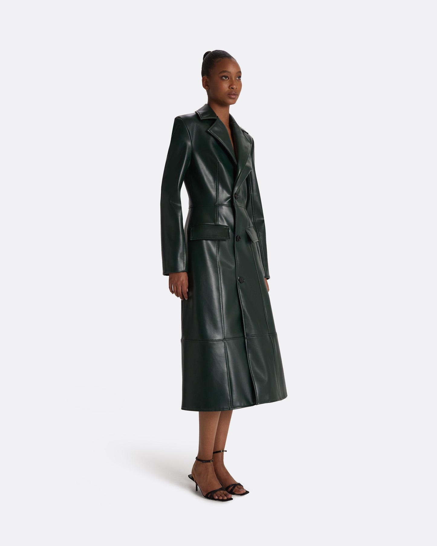 Willow Darkest Spruce Vegan Leather Coat