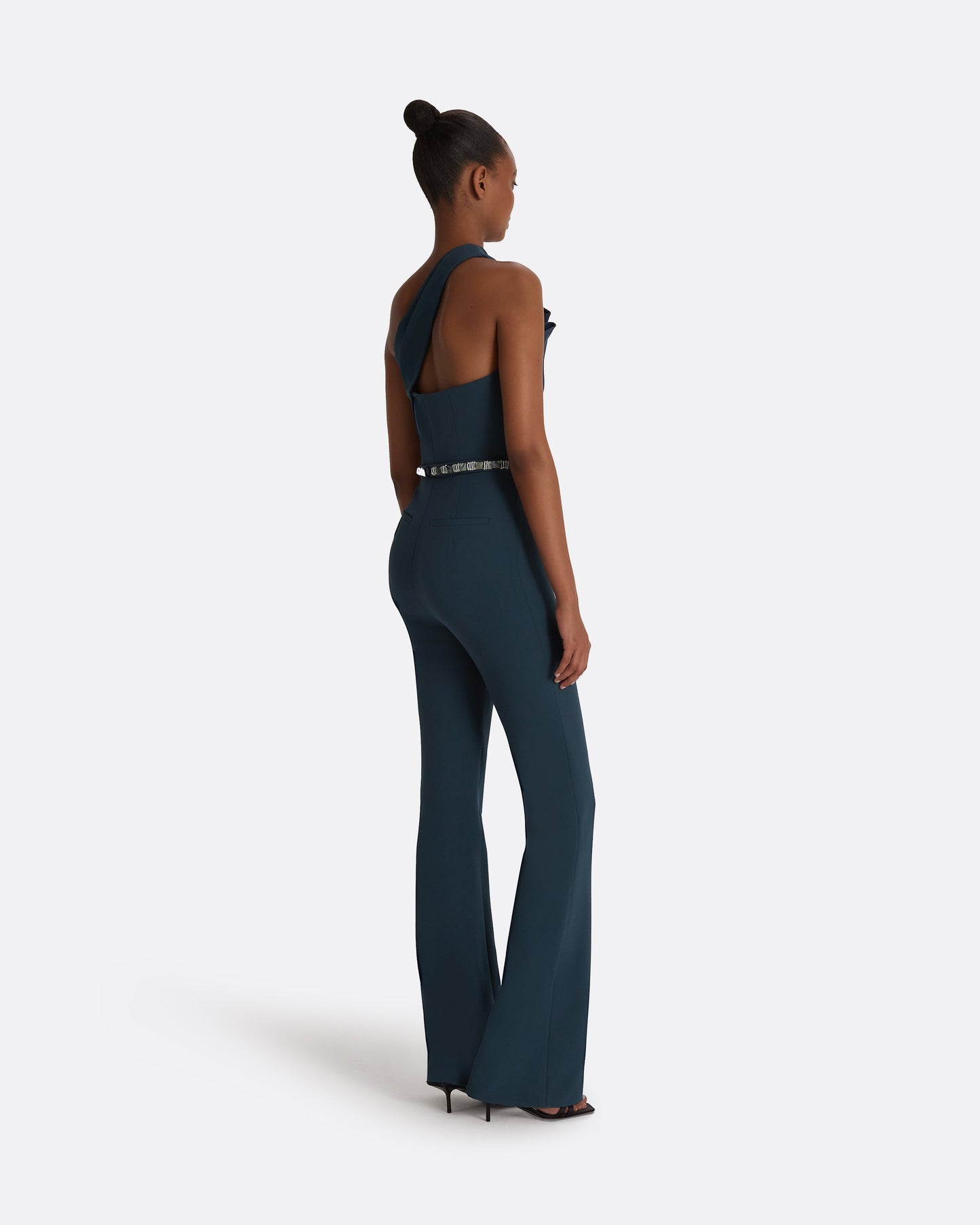 Dreida Moonlit Ocean Jumpsuit With Embroidered Belt