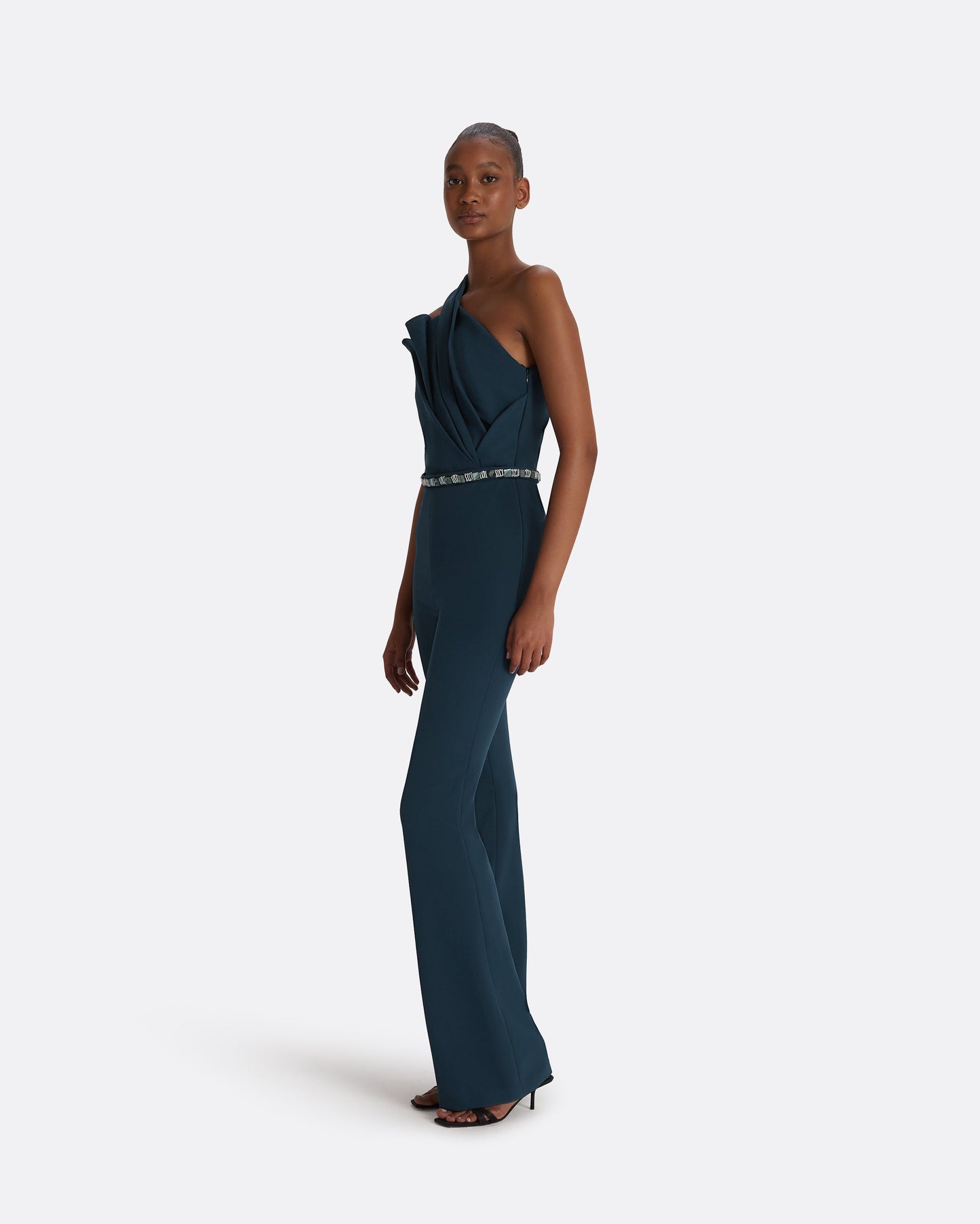 Dreida Moonlit Ocean Jumpsuit With Embroidered Belt
