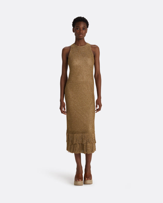 Deidre Gold Knit Dress