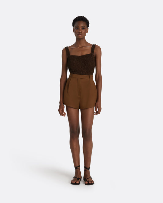 Geena Deep Brown Knit Top